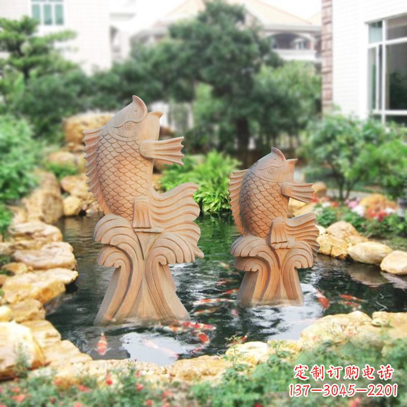 桂林别墅庭院吉祥招财石雕鱼喷泉雕塑