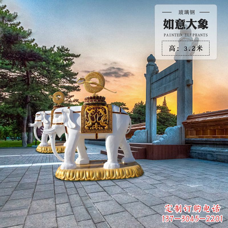 桂林玻璃钢大象雕塑艺术性与实用性的完美结合
