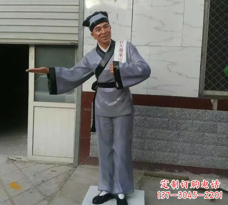 桂林精致玻璃钢店小二雕塑
