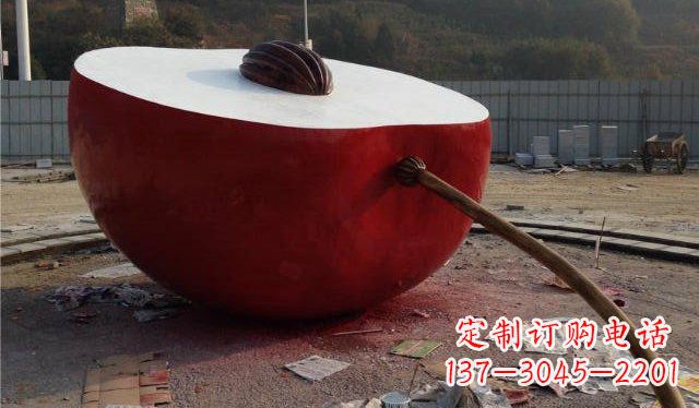桂林精美不锈钢苹果雕塑