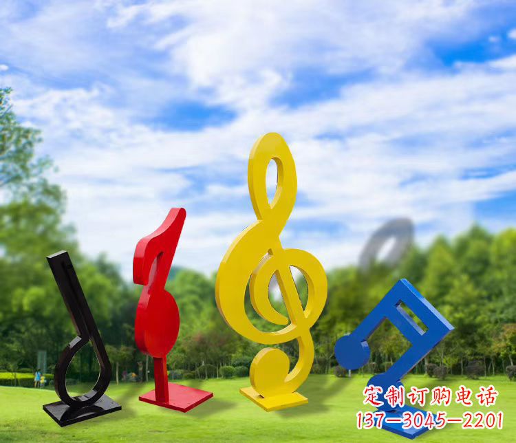 桂林不锈钢彩绘音符雕塑