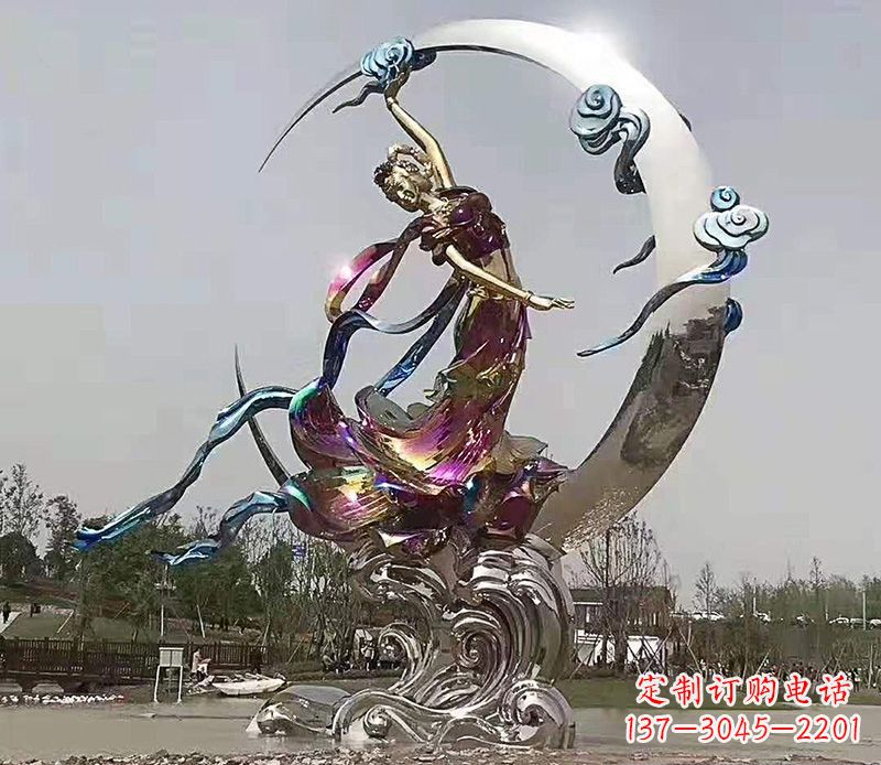 桂林不锈钢嫦娥奔月雕塑 (2)