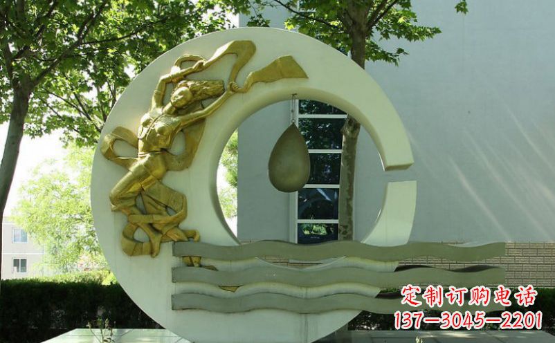 桂林不锈钢嫦娥奔月景观雕塑