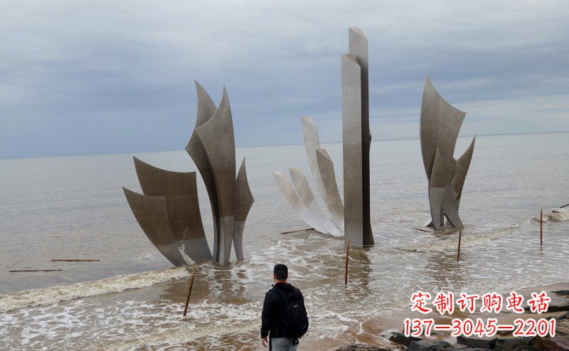 桂林不锈钢船帆海边景观雕塑