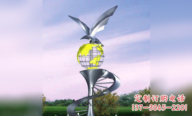 桂林雄鹰展翅,不锈钢雕塑飞翔