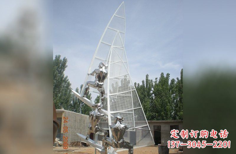 桂林不锈钢帆船雕塑精美的艺术品