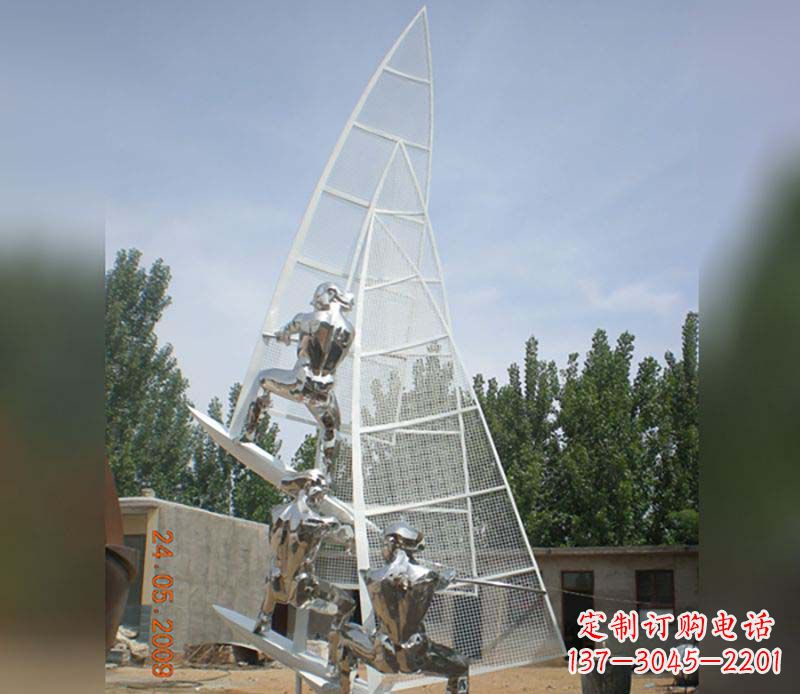 桂林不锈钢帆船公园雕塑