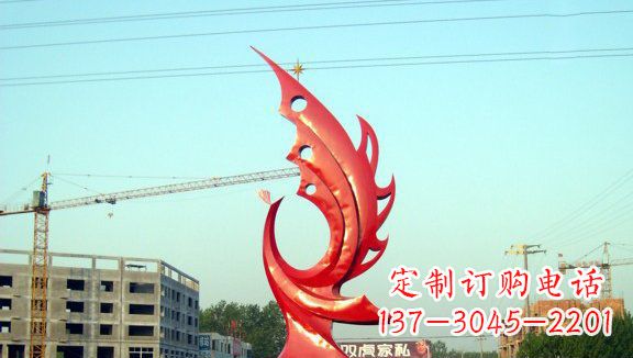 桂林凤凰城市的不锈钢雕塑
