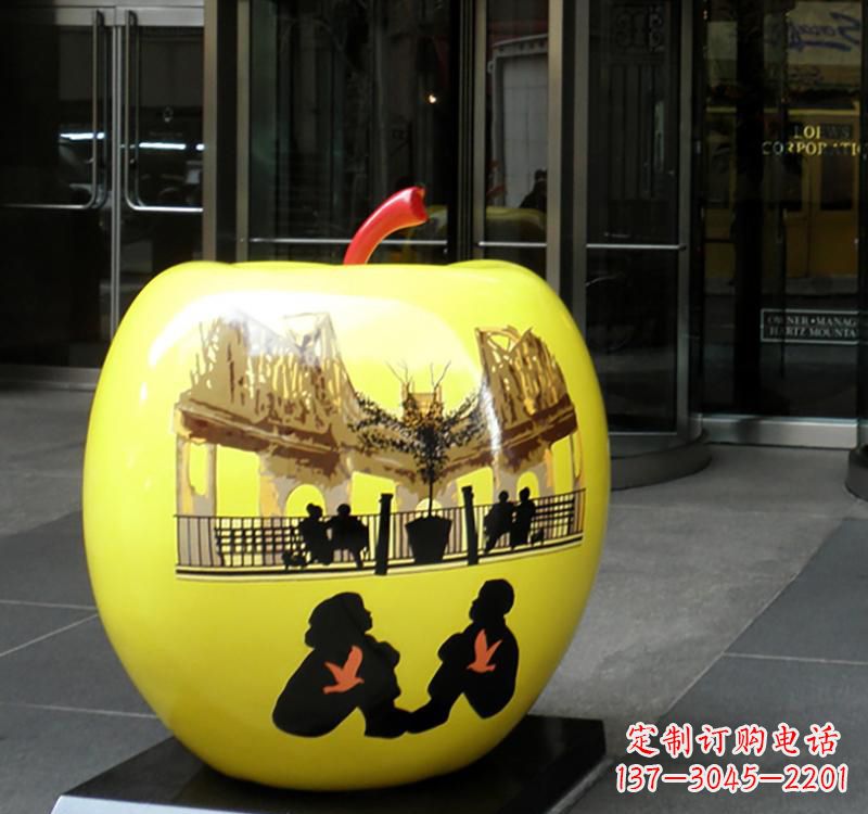 桂林不锈钢苹果雕塑——一座精美的公园景观