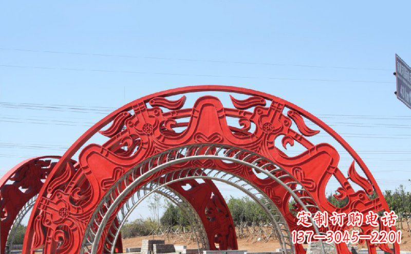 桂林不锈钢拱门雕塑美丽的艺术精品