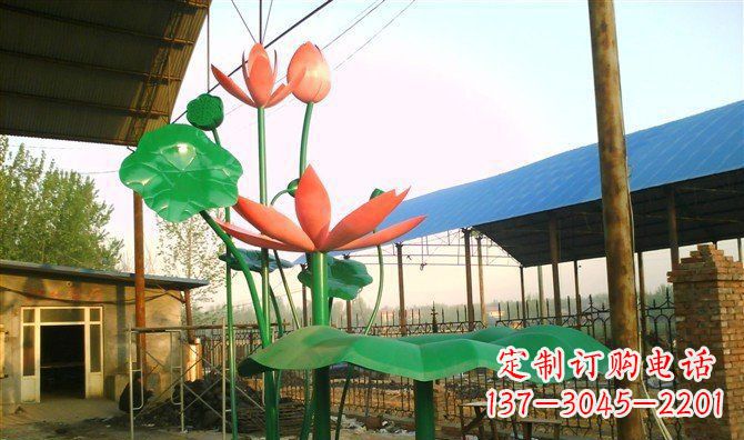桂林不锈钢荷花荷叶景观雕塑