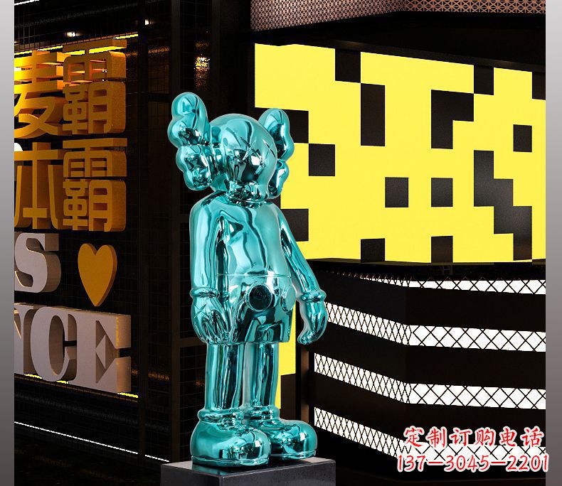 桂林不锈钢蓝色机器人雕塑引领未来的艺术品