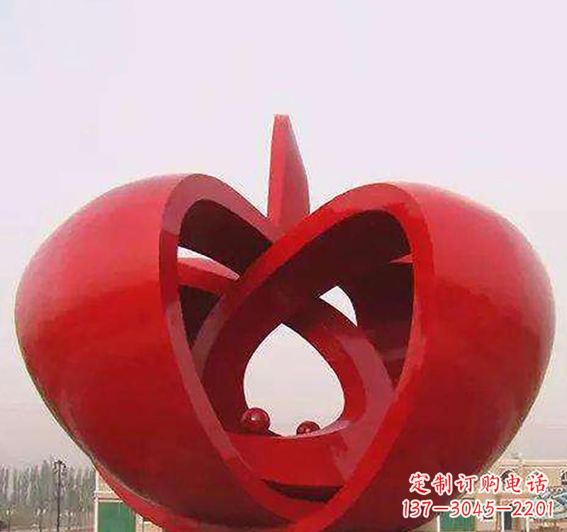 桂林不锈钢镂空苹果雕塑精致美观的艺术品
