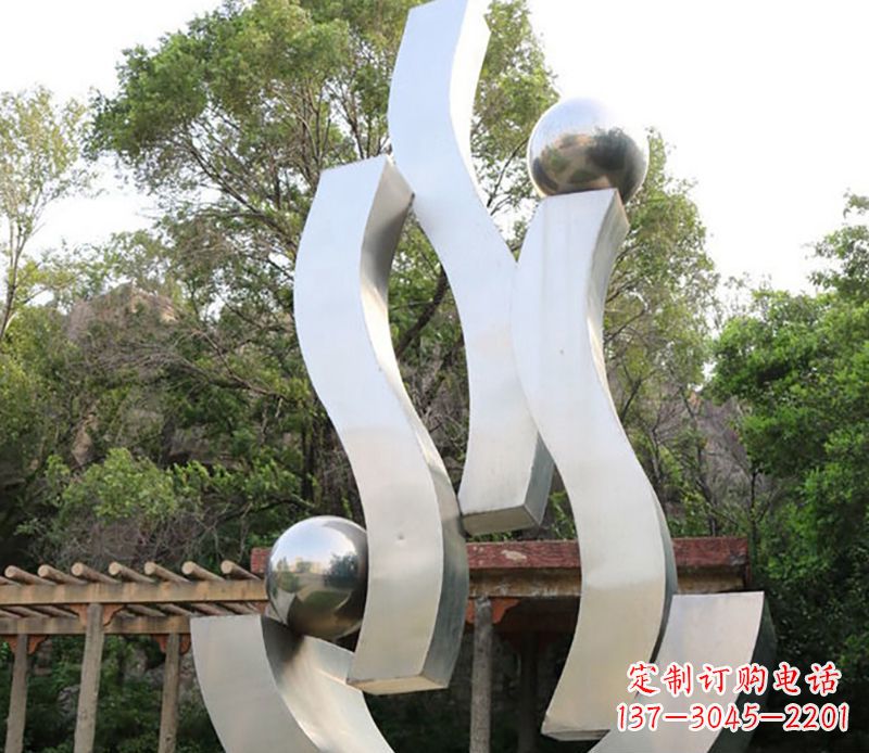 桂林不锈钢飘带小区景观