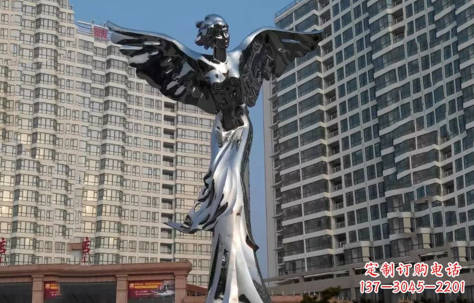桂林不锈钢天使雕塑传递着美丽与希望