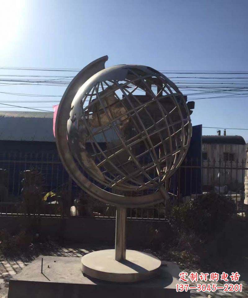 桂林不锈钢地球仪雕塑精美装饰室内空间
