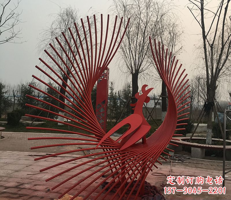 桂林不锈钢网状凤凰雕塑