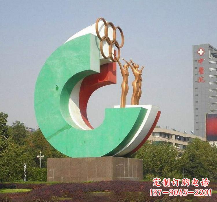 桂林不锈钢五环运动员人物雕塑