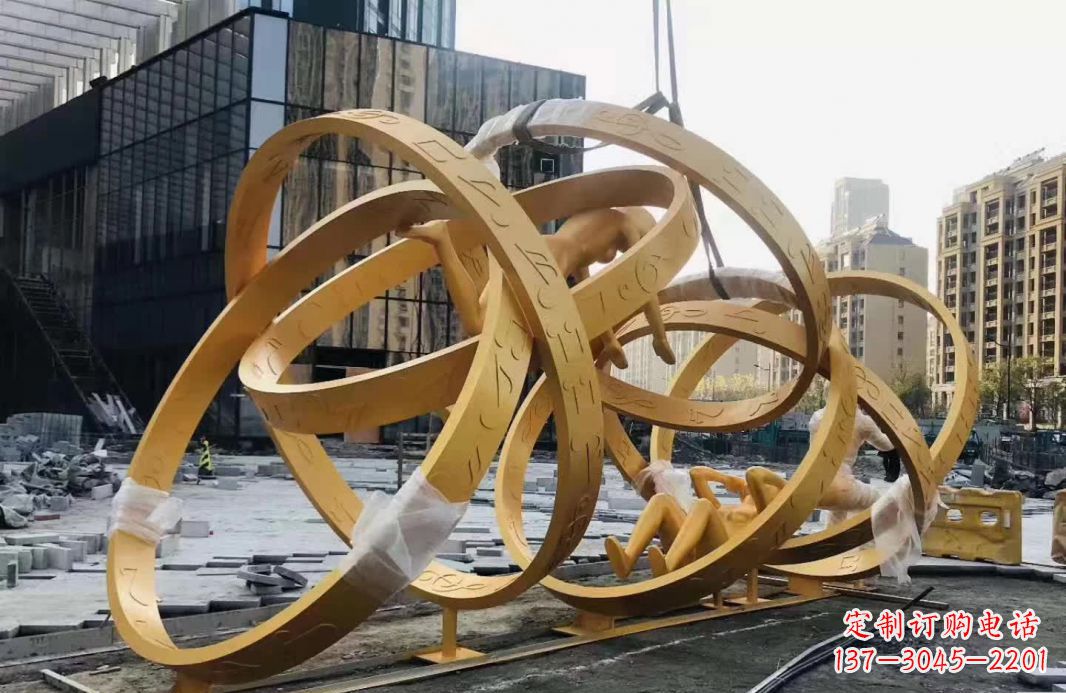 桂林不锈钢音符运动人物雕塑艺术融合音乐