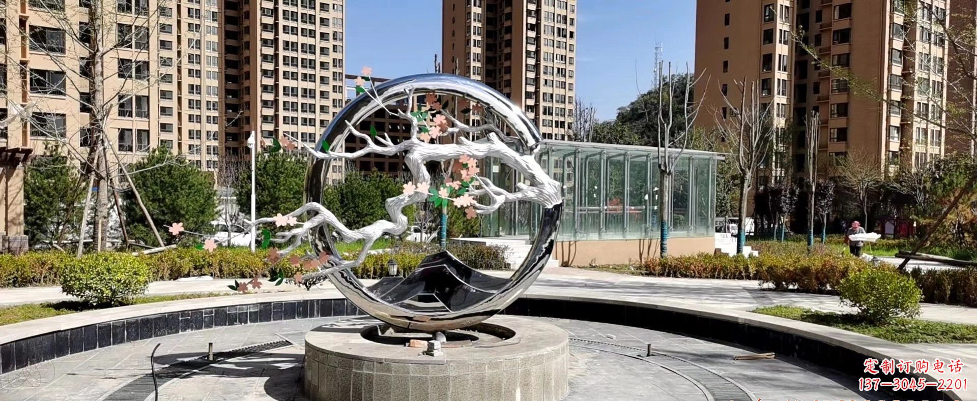 桂林无尽环绕——不锈钢圆环景观雕塑