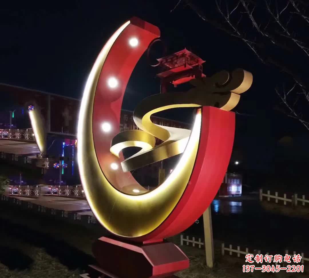 桂林不锈钢月亮抽象雕塑——璀璨星空下的绝美艺术