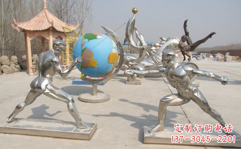 桂林不锈钢运动员击剑雕塑
