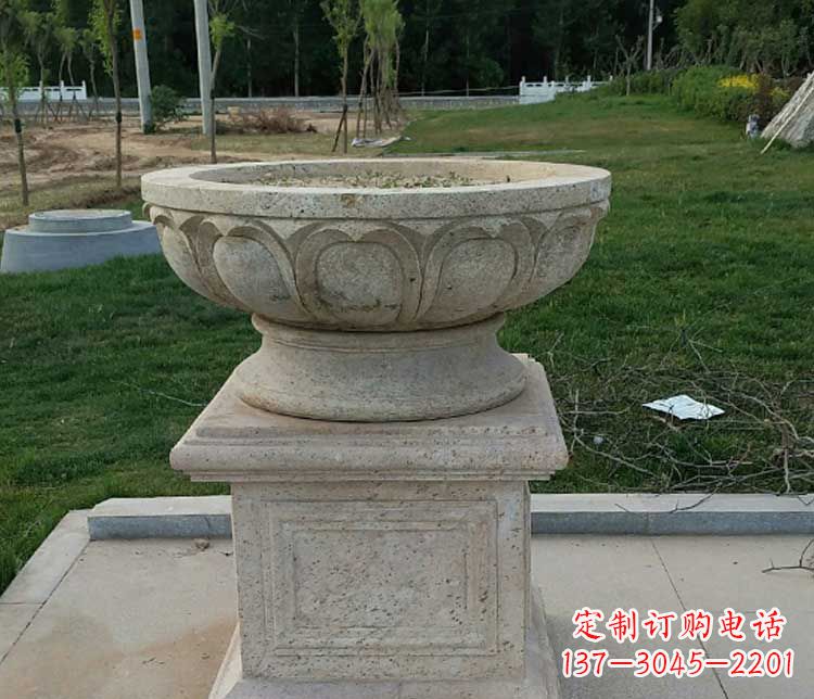 桂林大理石花盆石雕