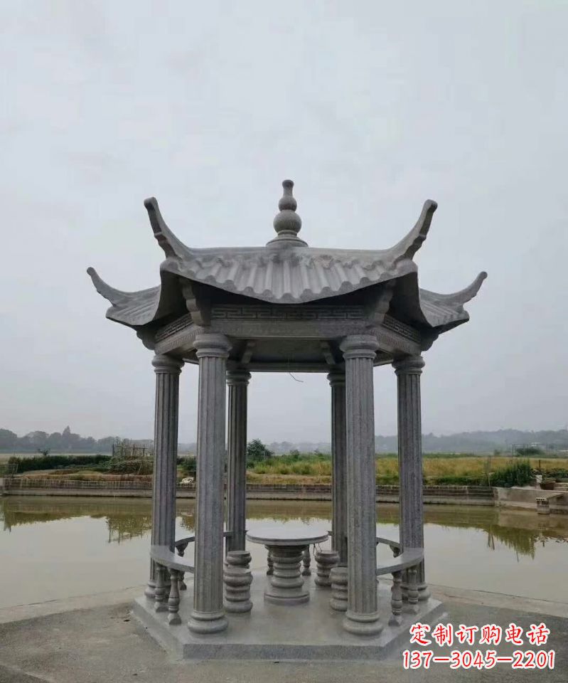 桂林大理石凉亭石雕塑,优雅经典无双