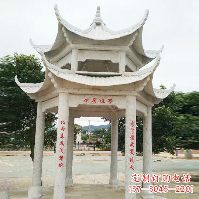 桂林大理石凉亭双层雕塑