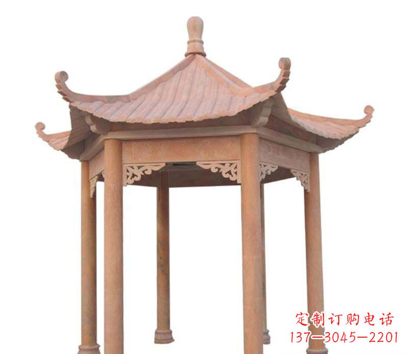 桂林大理石六角凉亭雕塑