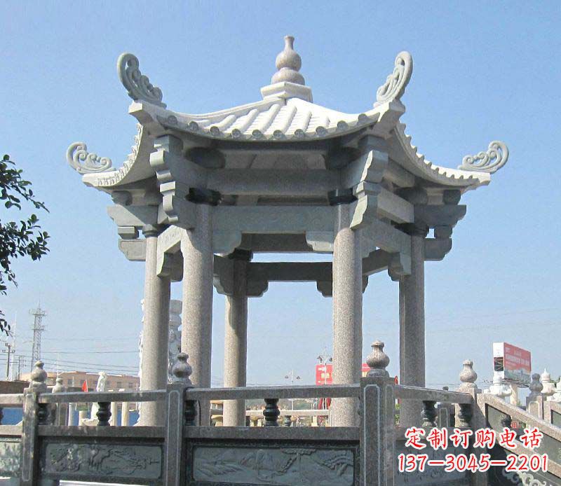 桂林大理石六角凉亭石雕，为您的家园带来浪漫情怀