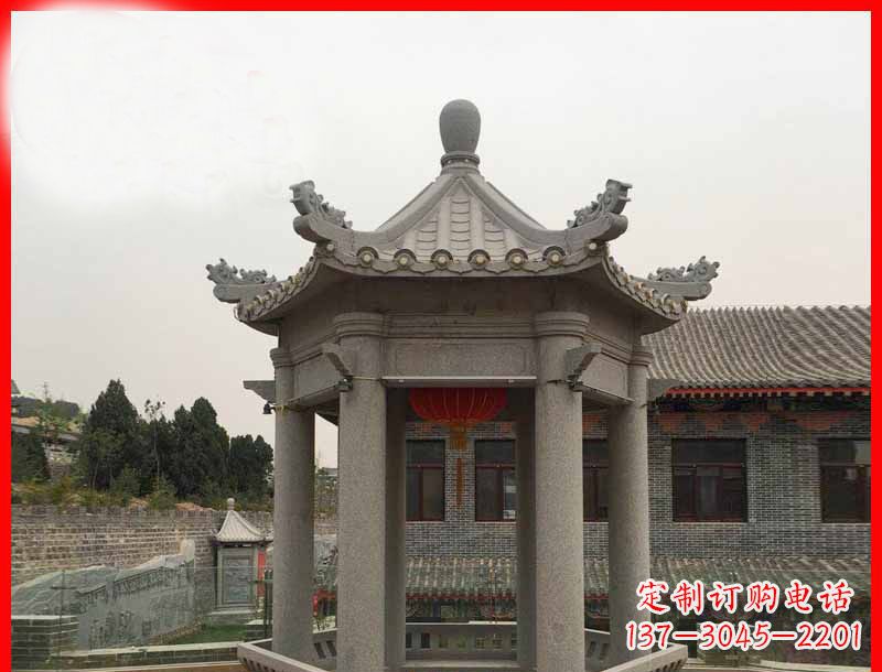 桂林大理石六角凉亭石雕