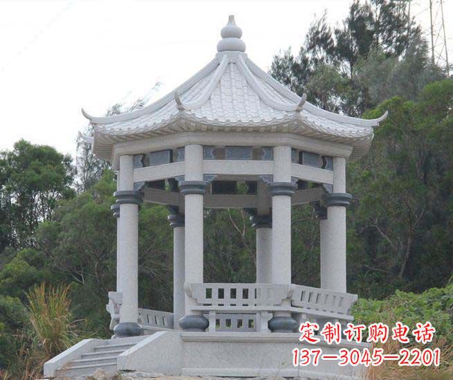 桂林大理石六角石雕凉亭营造舒适环境的完美体现