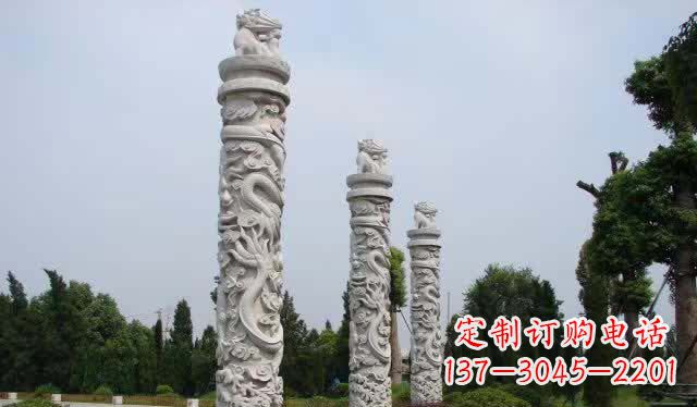 桂林精美大理石龙柱雕塑