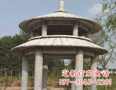 桂林大理石双层圆顶凉亭石雕