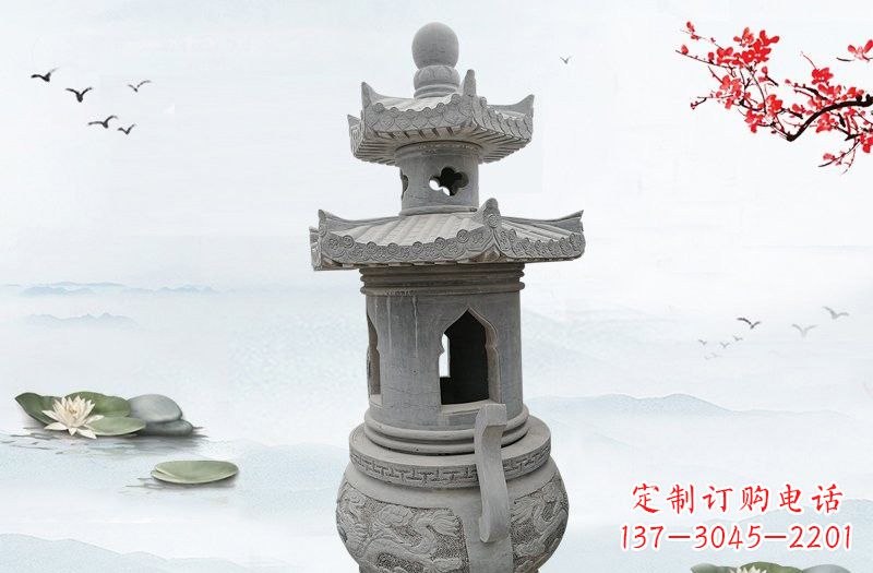 桂林精美工艺石香炉雕塑