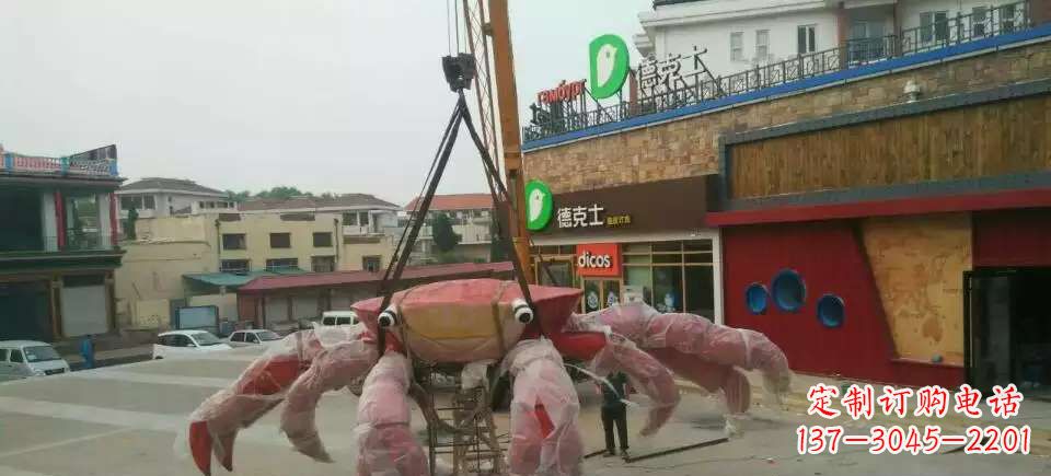 桂林11英寸不锈钢螃蟹雕塑
