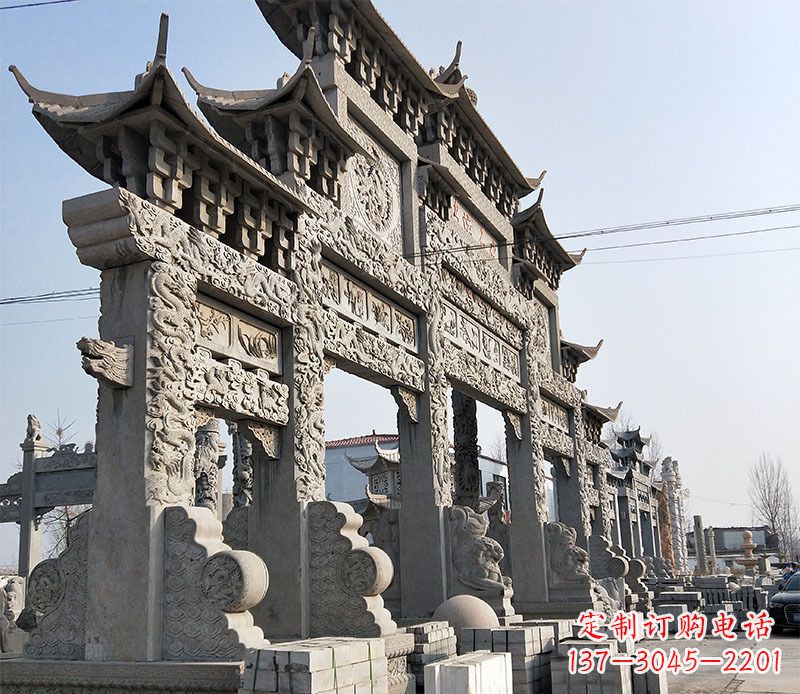 桂林中国古典牌坊石雕定制