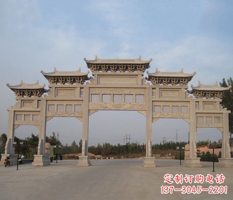 桂林大型五门牌坊石雕