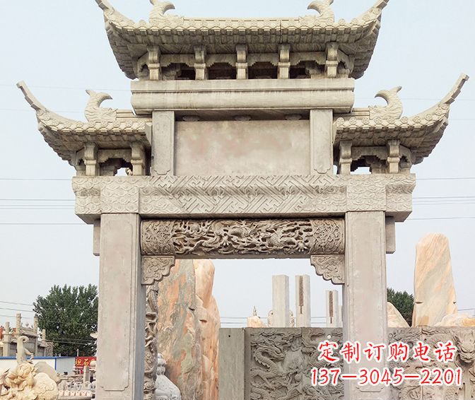 桂林单门大理石牌坊石雕