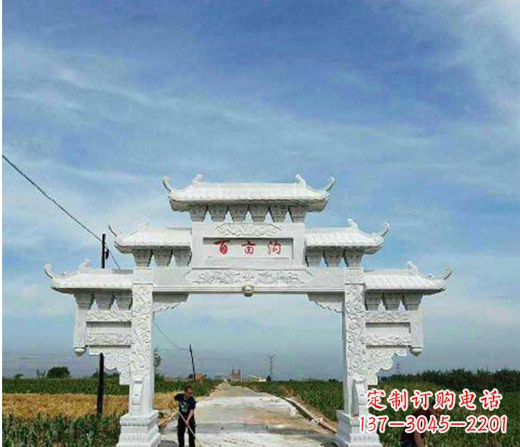 桂林单门石牌坊石雕_2