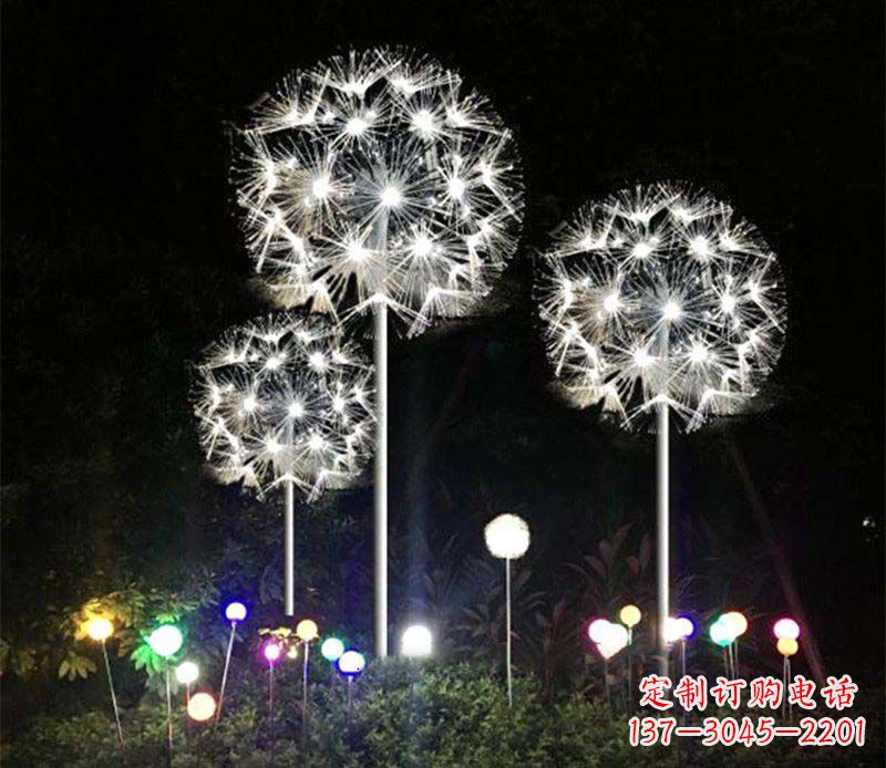 桂林发光不锈钢蒲公英雕塑