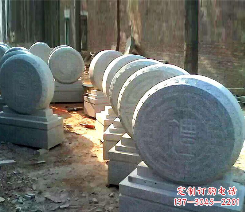桂林仿古石门墩招财抱鼓石雕