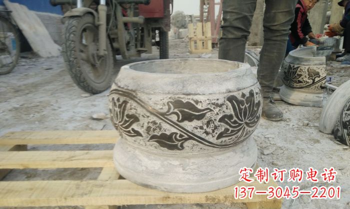 桂林仿古圆形水缸石雕 (4)