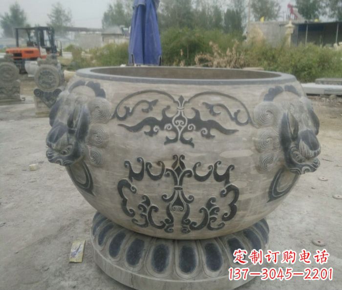 桂林仿古圆形水缸石雕