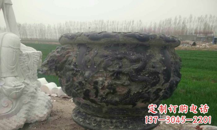 桂林仿古圆形水缸石雕
