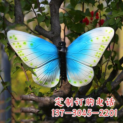 桂林精致风韵,蓝白蝴蝶雕塑