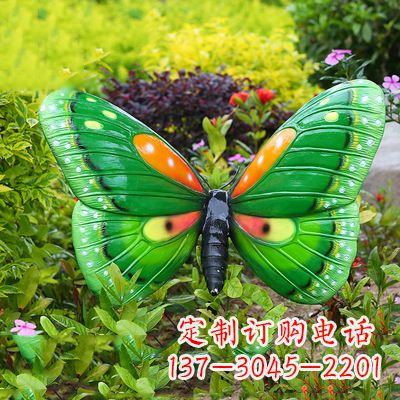 桂林精致魅力的绿色蝴蝶雕塑