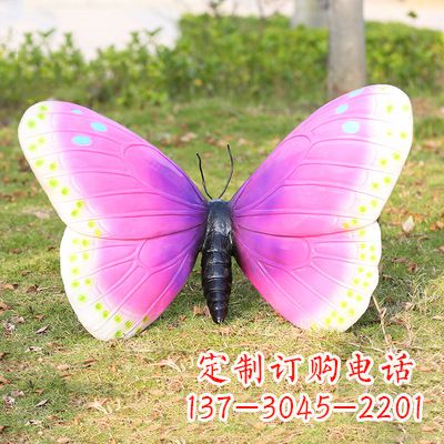 桂林紫白色仿真蝴蝶雕塑