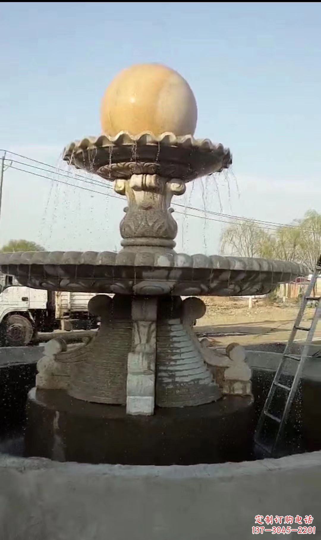 桂林风水球喷泉石雕景观雕塑